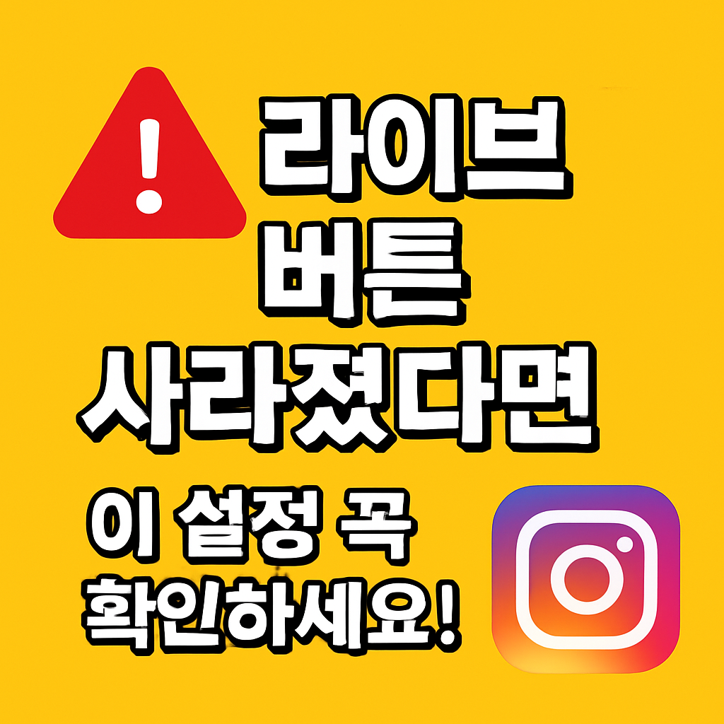 인스타 라이브 버튼 안보일때 해결법