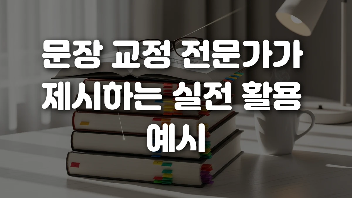 문장 교정 전문가가 제시하는 실전 활용 예시