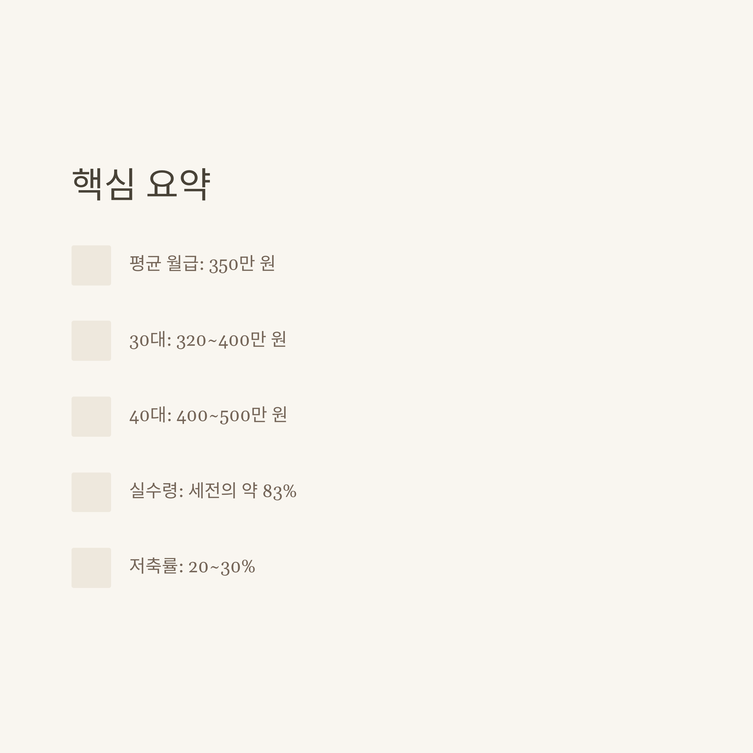 직장인 평균 월급 완벽 분석: 30대·40대 연봉과 세후 실수령액, 저축률까지10
