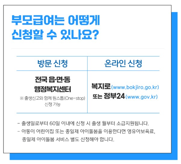 부모급여 신청방법