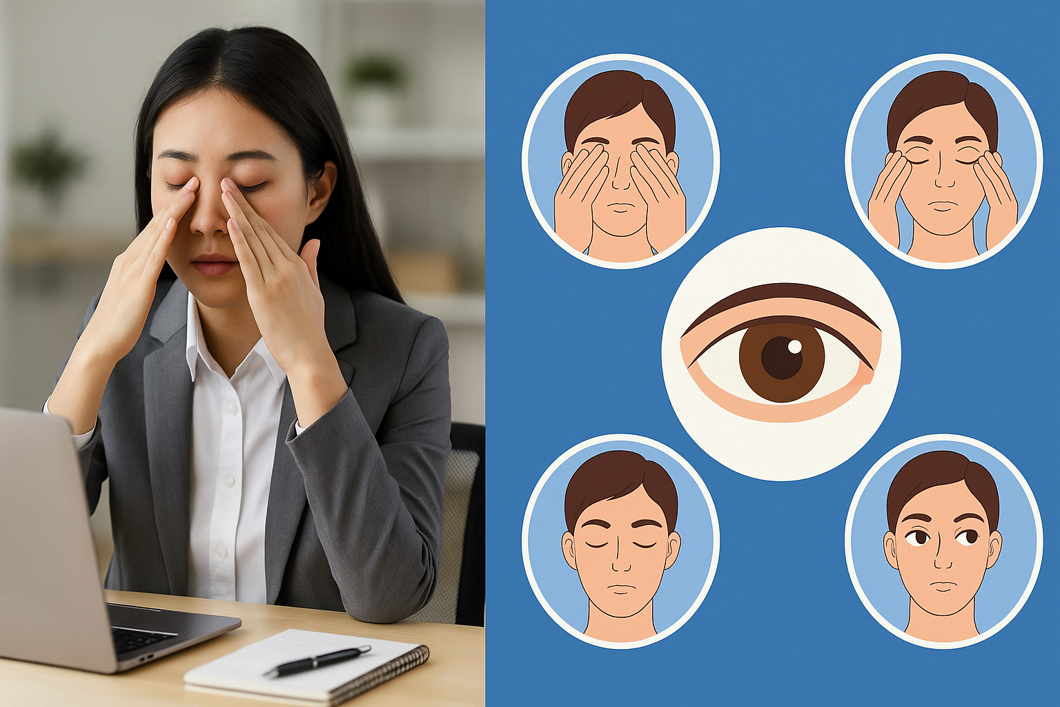 오후 집중력 떨어질 때 좋은 눈 스트레칭 방법