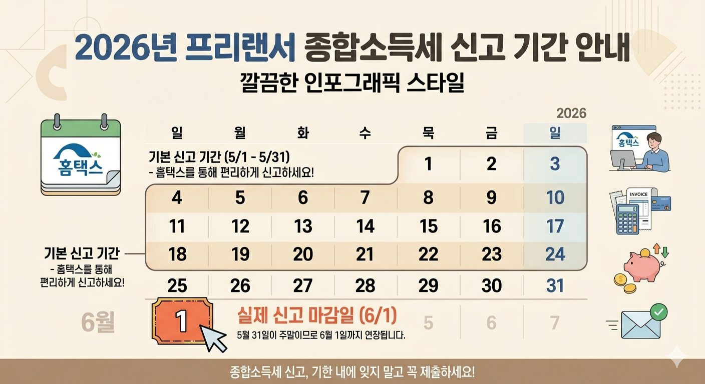 리랜서 종합소득세 신고 기간 2026