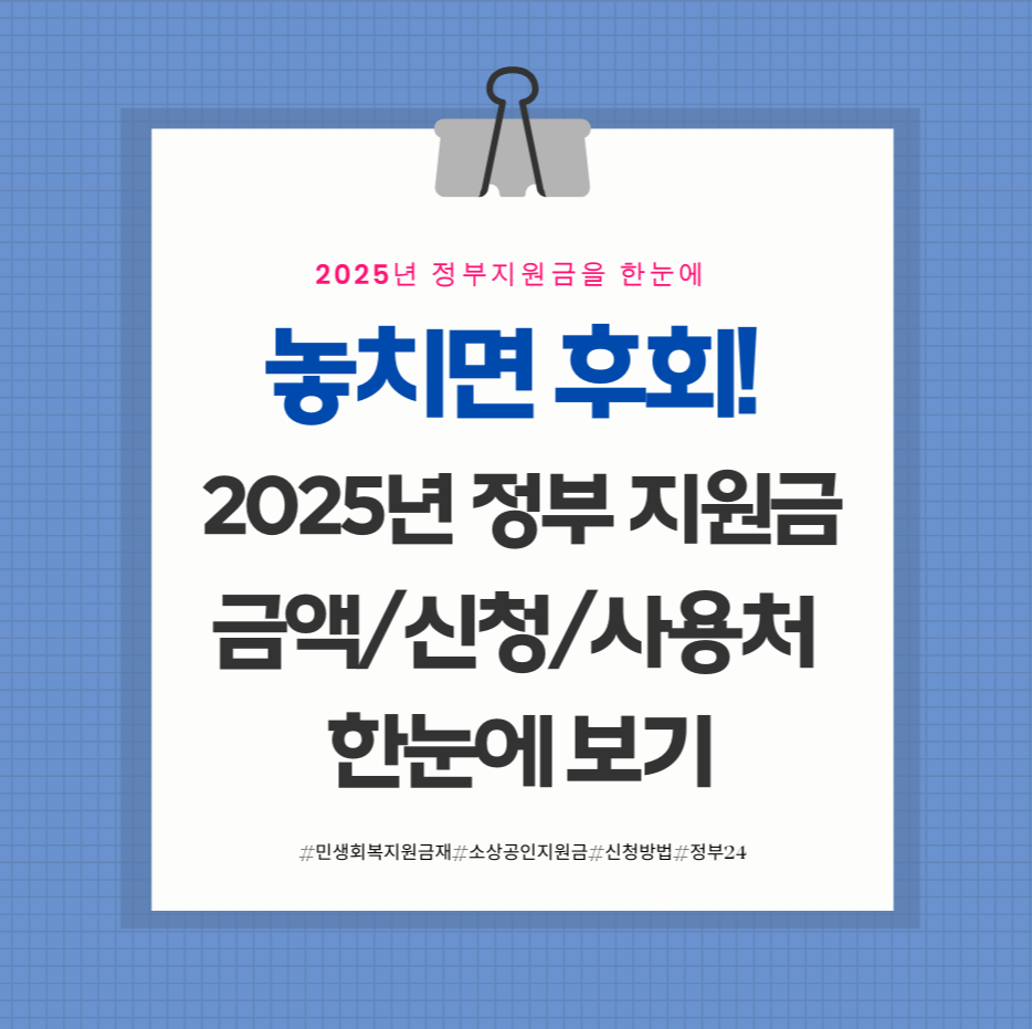 alt="놓치면 후회! 2025년 정부 지원금, 금액/신청/사용처 한눈에 보기"