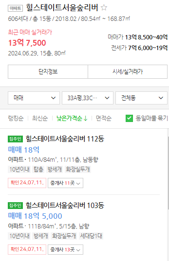 매물가격