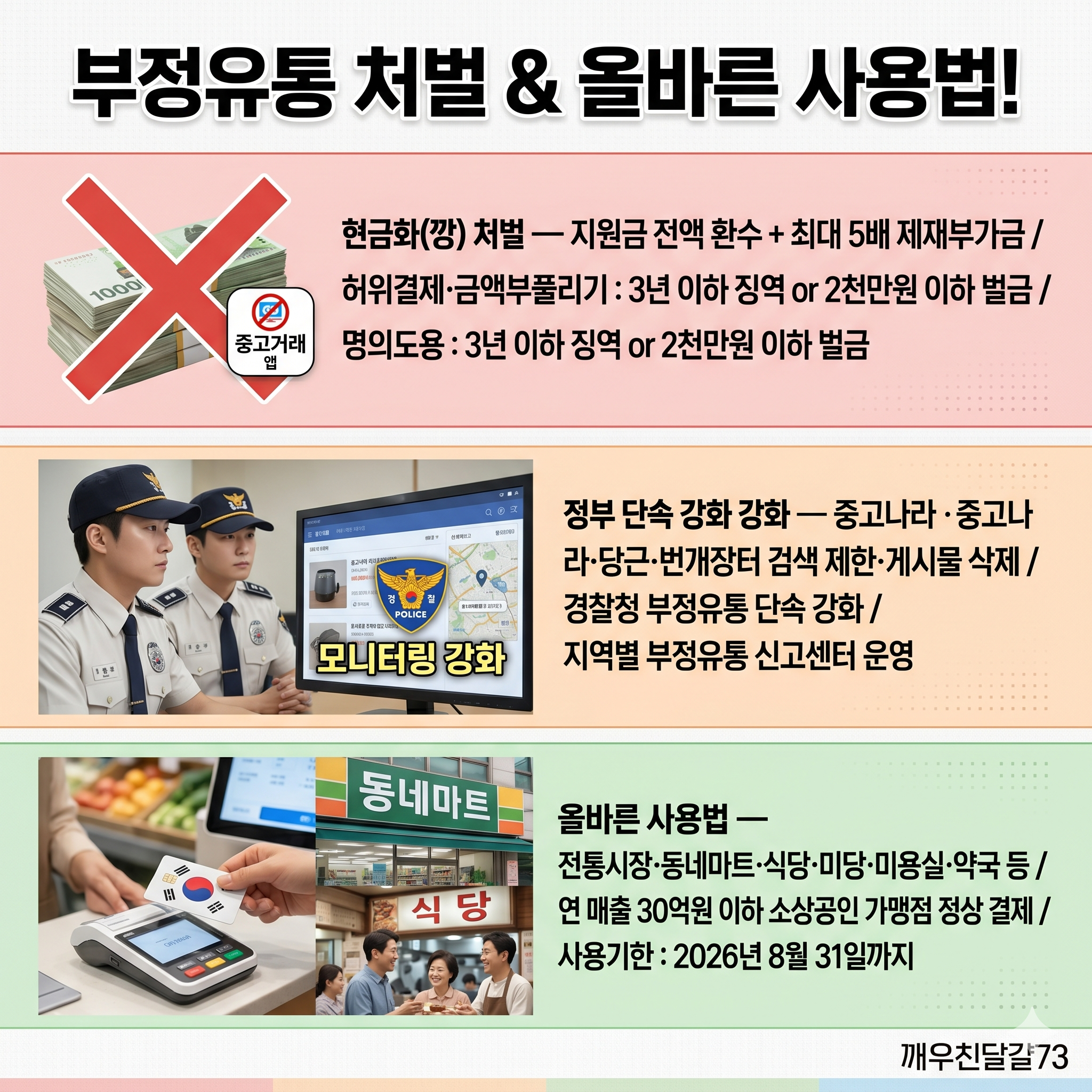 2026 고유가 피해지원금 현금화(깡) 절대 금지 — 부정유통 처벌 완벽 정리