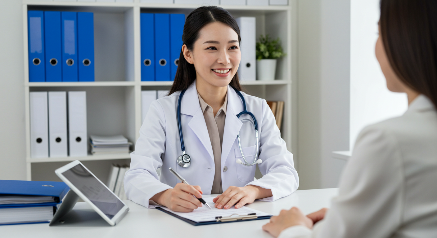 의료진과 상담하는 환자의 이미지