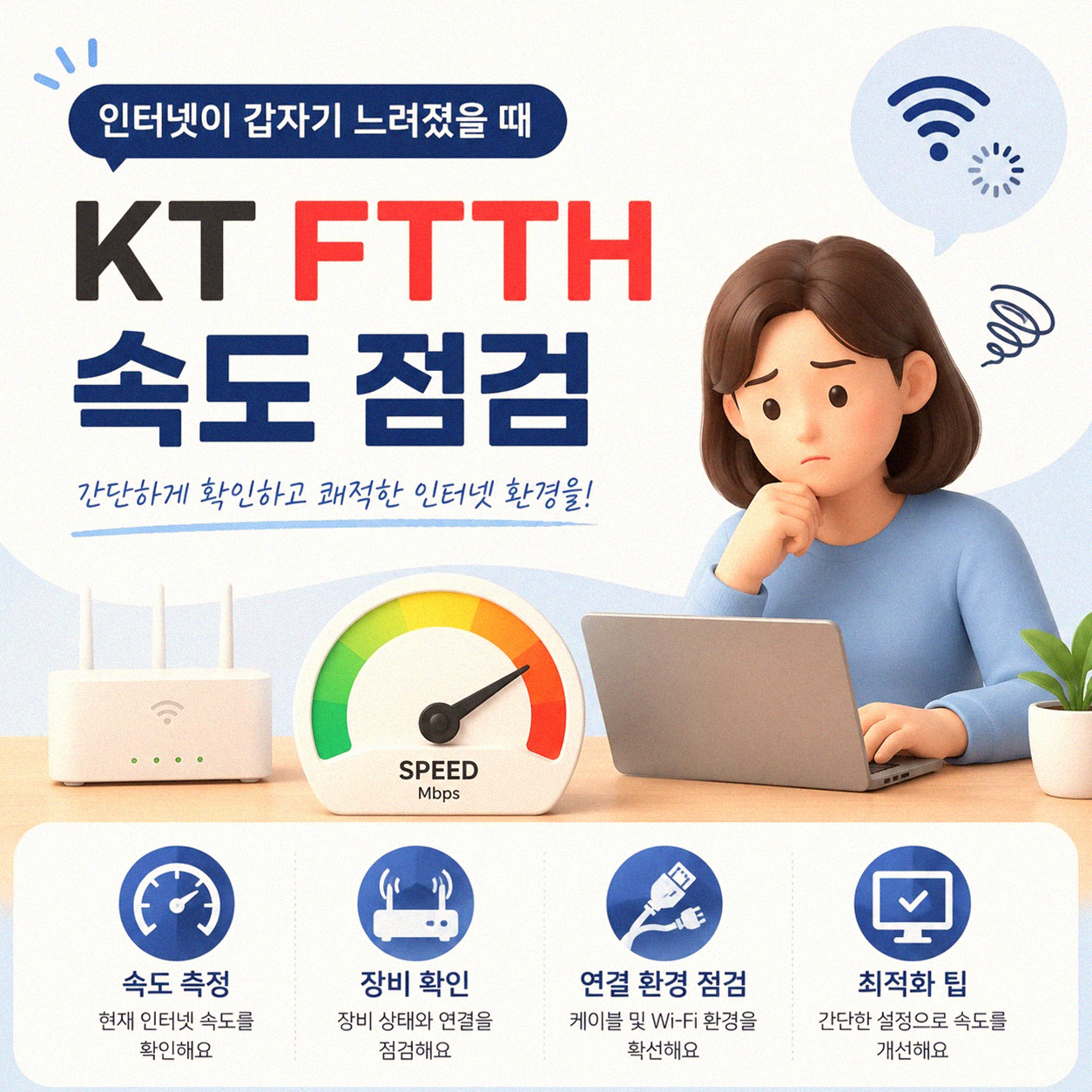 KT FTTH 인터넷 속도, 이럴 땐 확인이 필요해요