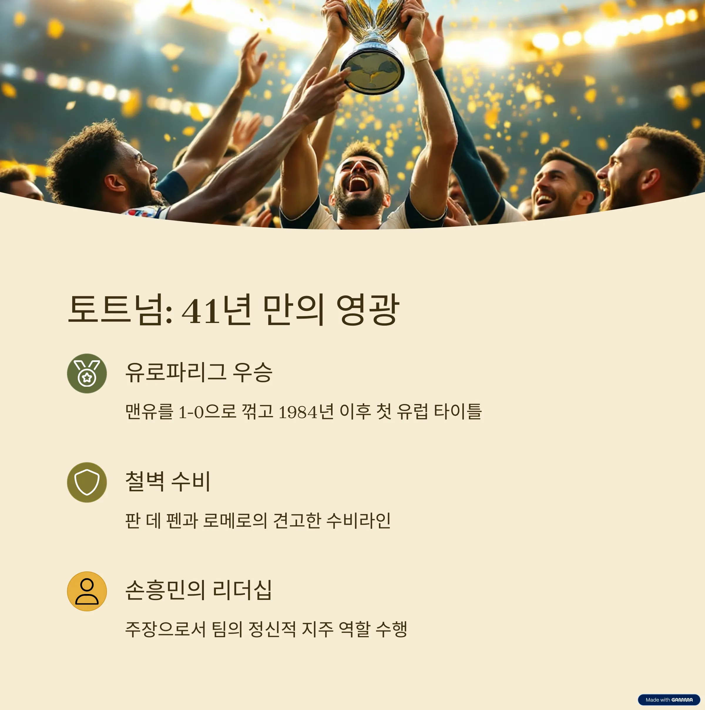 토트넘: 41년의 기다림을 끝낸 영광의 귀환