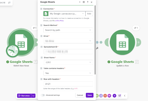 자녀 증여세 면제한도 자동화 증빙 자료-Make.com-구글 시트