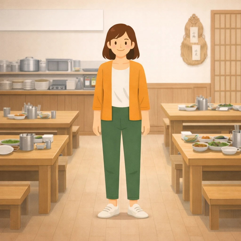 식당홀에서 서빙 직원을 채용하는 외식업 매장 환경 이미지