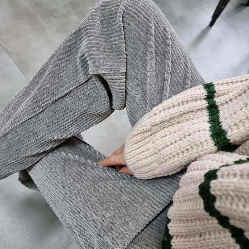 벨로아 벨벳 코듀로이 밴딩 와이드 팬츠