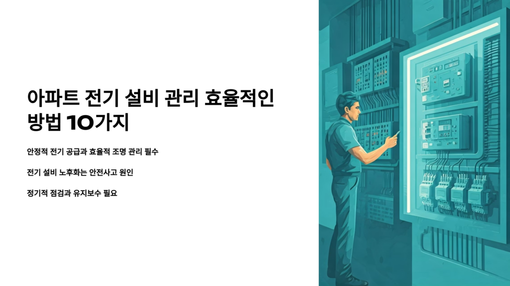 아파트 전기 설비 관리 효율적인 방법 10가지