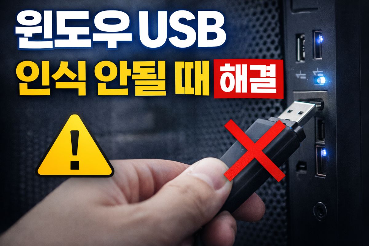 윈도우 USB 인식 안될 때 해결방법