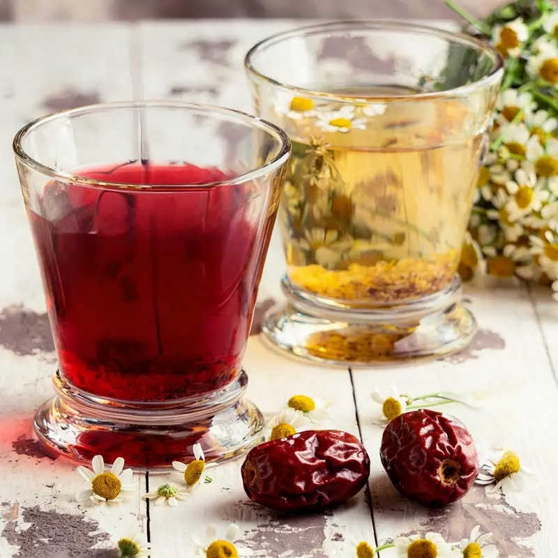 신경 안정에 좋은 따뜻한 카모마일 차와 대추차 사진