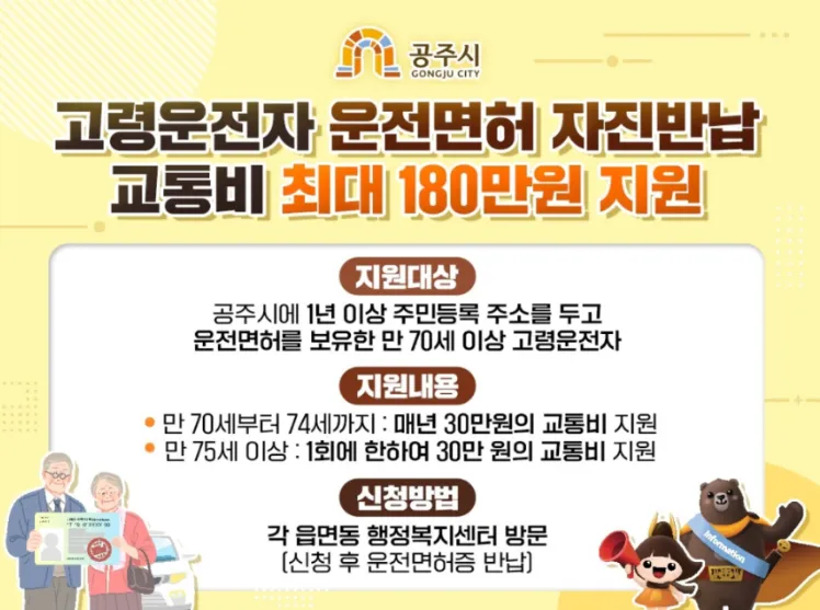 공주시 면허 반납