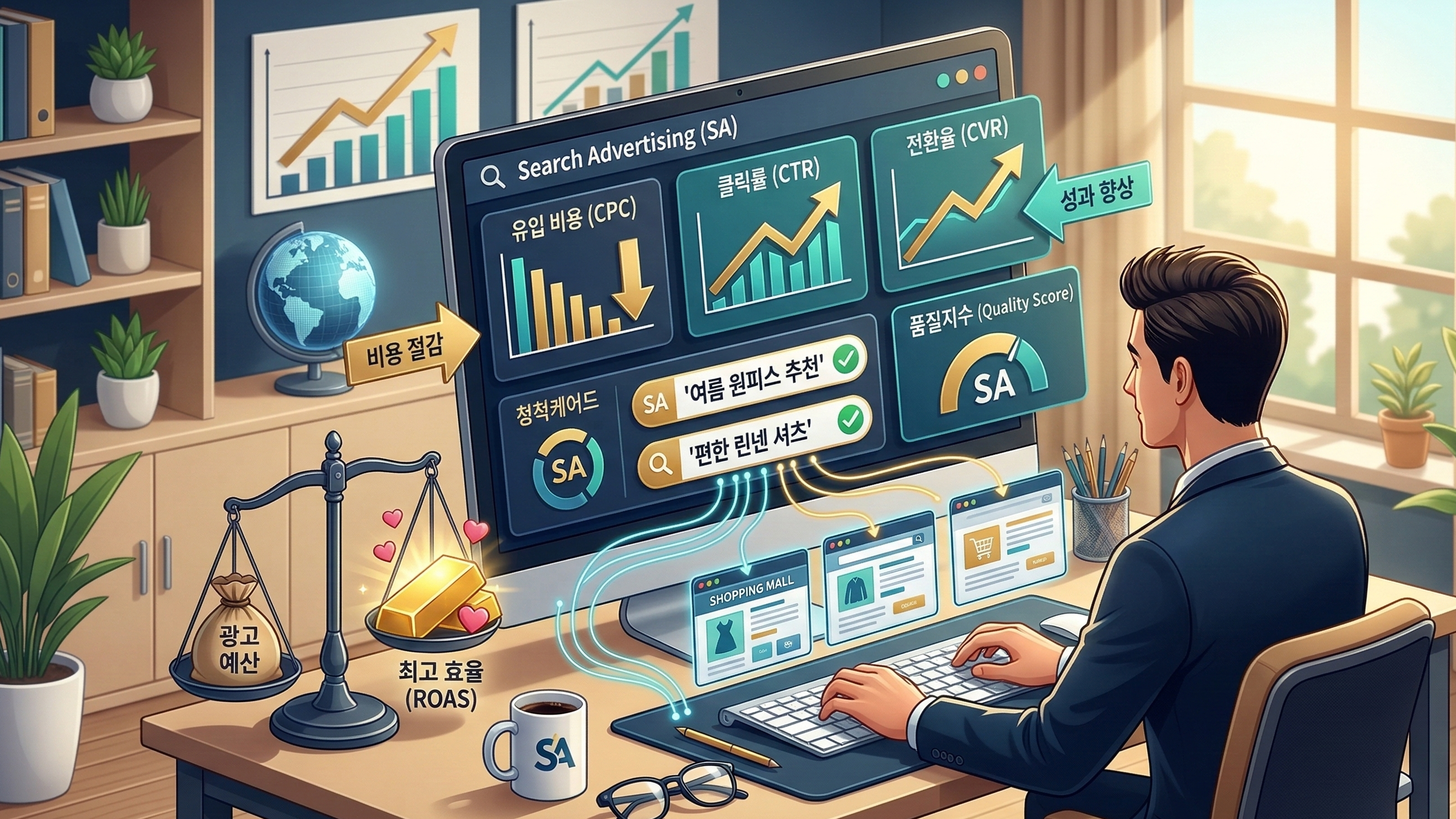 검색광고 최적화 '유입 비용(CPC) 낮추고 성과 높이는 법' 관련 이미지