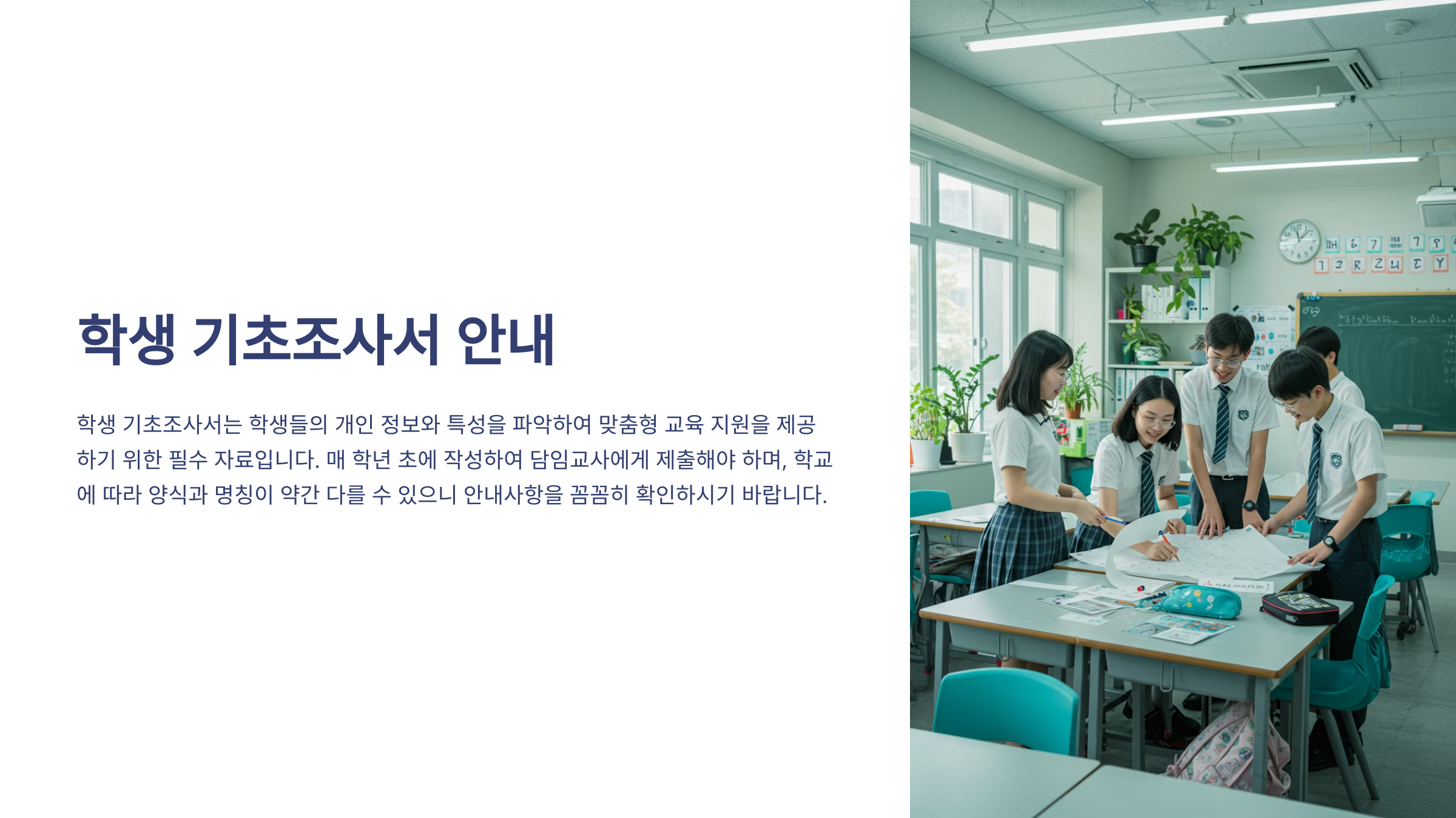 학생 기초조사서란?