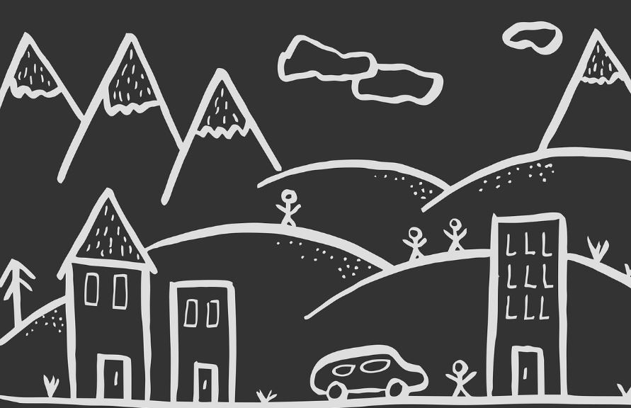 소도시 그림 사진