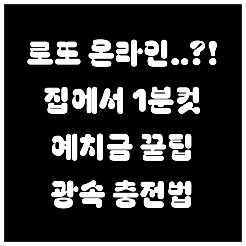 온라인 로또 구매 방법 및 예치금 충..