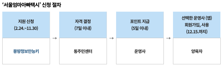서울엄마아빠택시 신청 이용방법 저출산대책 신생아택시 대형택시 카시트