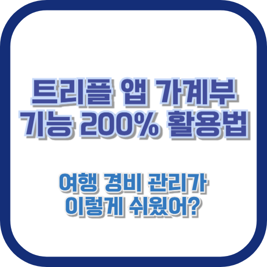 트리플 앱 가계부 기능 200% 활용법: 여행 경비 관리가 이렇게 쉬웠어?