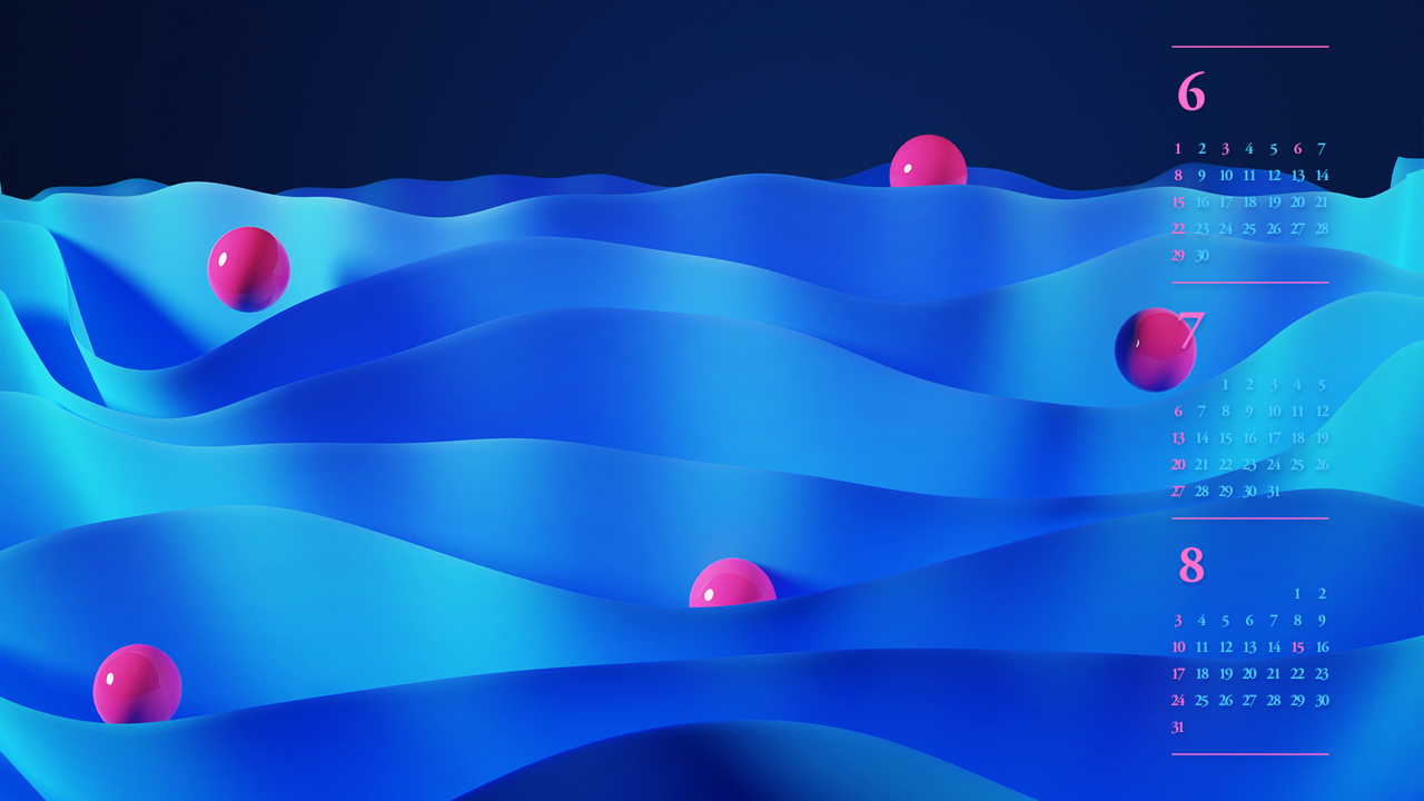 08 핑크색 볼 B - 2025년7월 노트북배경화면