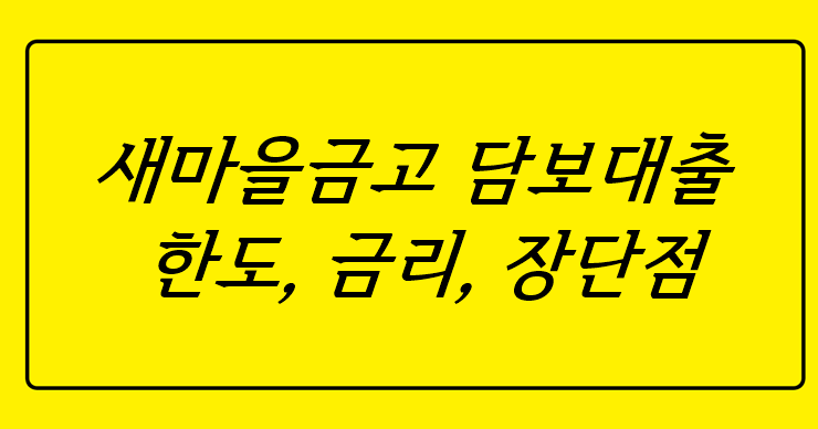 새마을금고 주택담보대출