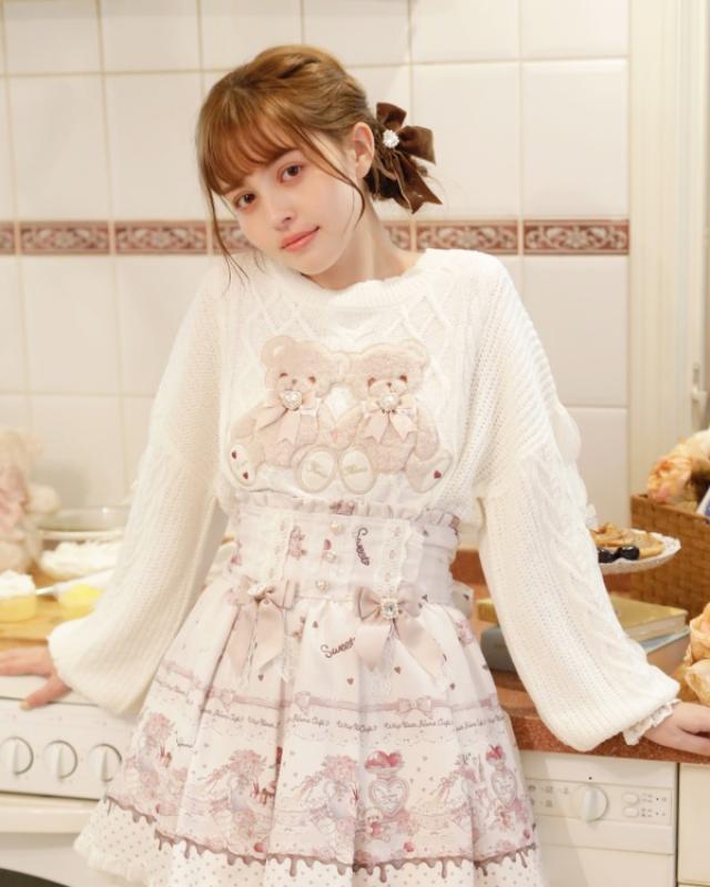 LIZ LISA 리즈리사 Twin Bears 니트 탑 양산형 지뢰계