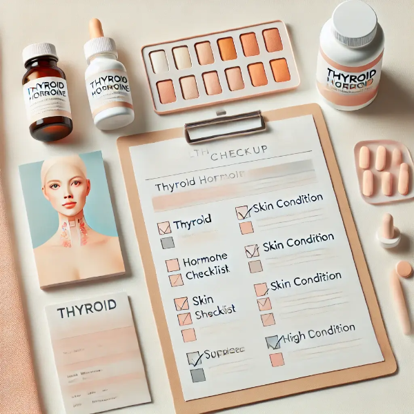 갑상선 호르몬 차트, 피부 체크리스트, 보조제 스튜디오컷