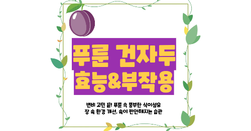 푸룬 건자두 효능 부작용