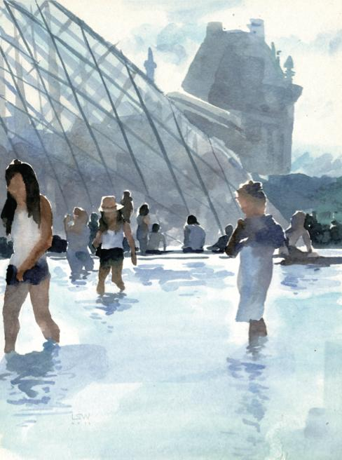 &lsquo;Pyramid&rsquo;, watercolor on paper, 56&times;42cm, 2013