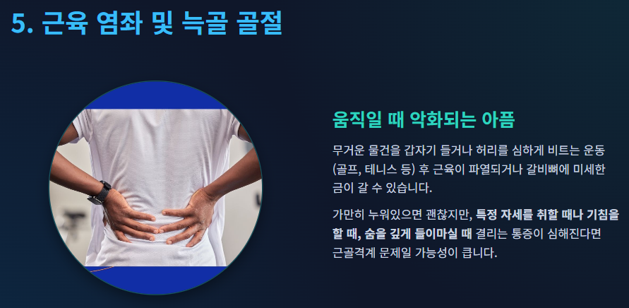 왼쪽 옆구리 통증 의심되는병