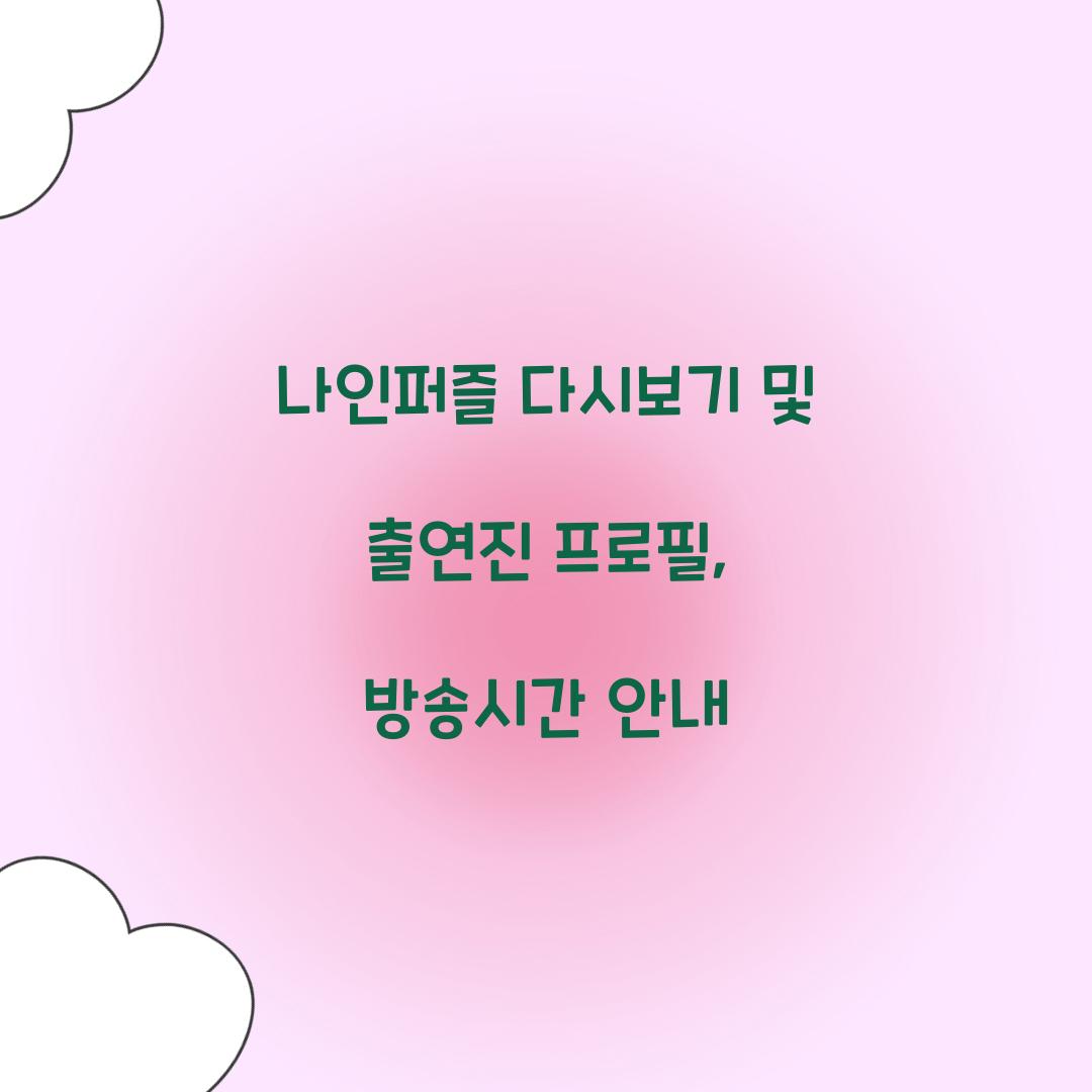 나인퍼즐 다시보기