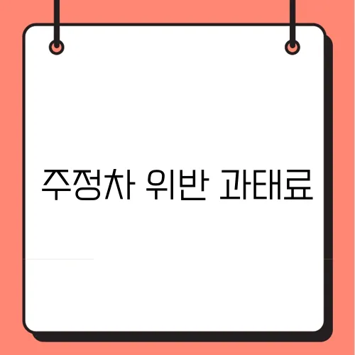 주정차 위반 과태료
