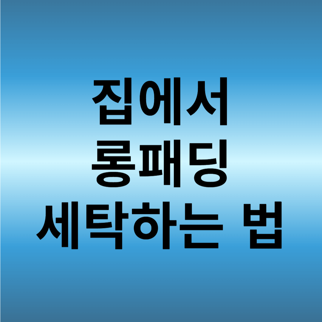 집에서 롱패딩 세탁하는 법