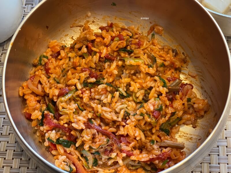 강남 신사동 맛집 하모 반상 - 진주비빔밥 후 모습