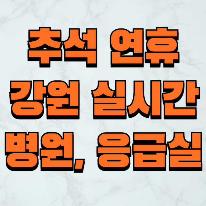강원 추석 연휴 응급실 병원 약국 실시간 가까운위치