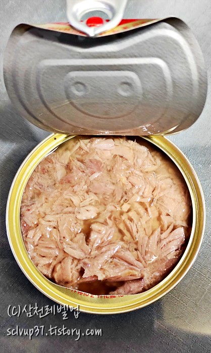 동원 참치 오메가3 90g 개봉 후