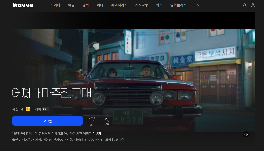 웨이브 드라마 어쩌다 발견한 하루 페이지