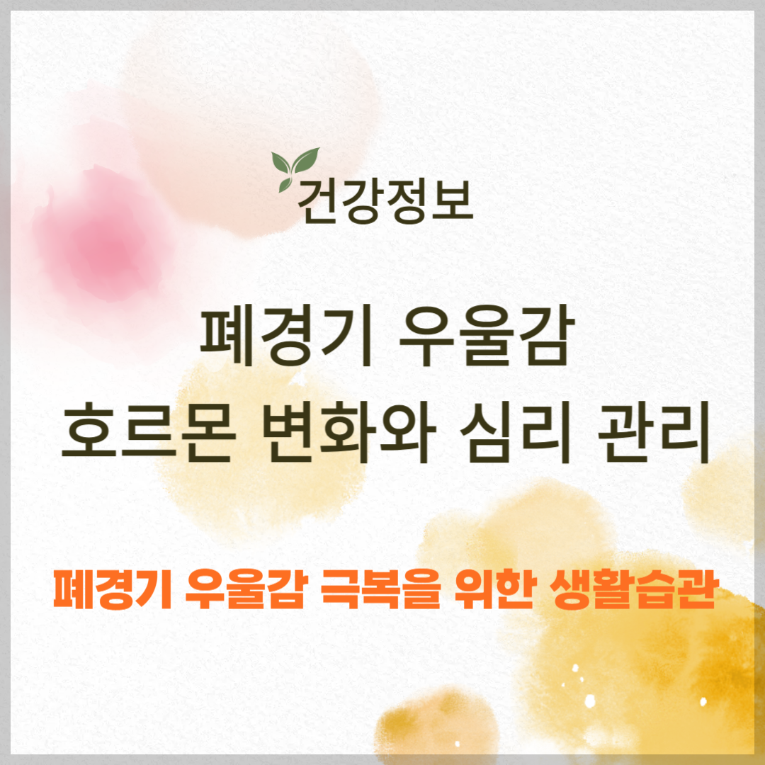 폐경기 우울감, 호르몬 변화와 심리 관리