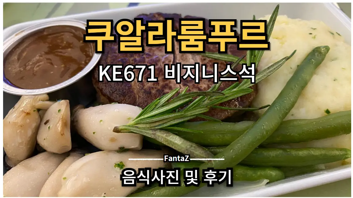 대한항공 KE671 비지니스 음식 후기 및 말레이시아 쿠알라룸푸르 여행