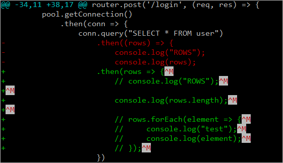 git diff에서 확인할 수 있는 캐리지 리턴 개행문자
