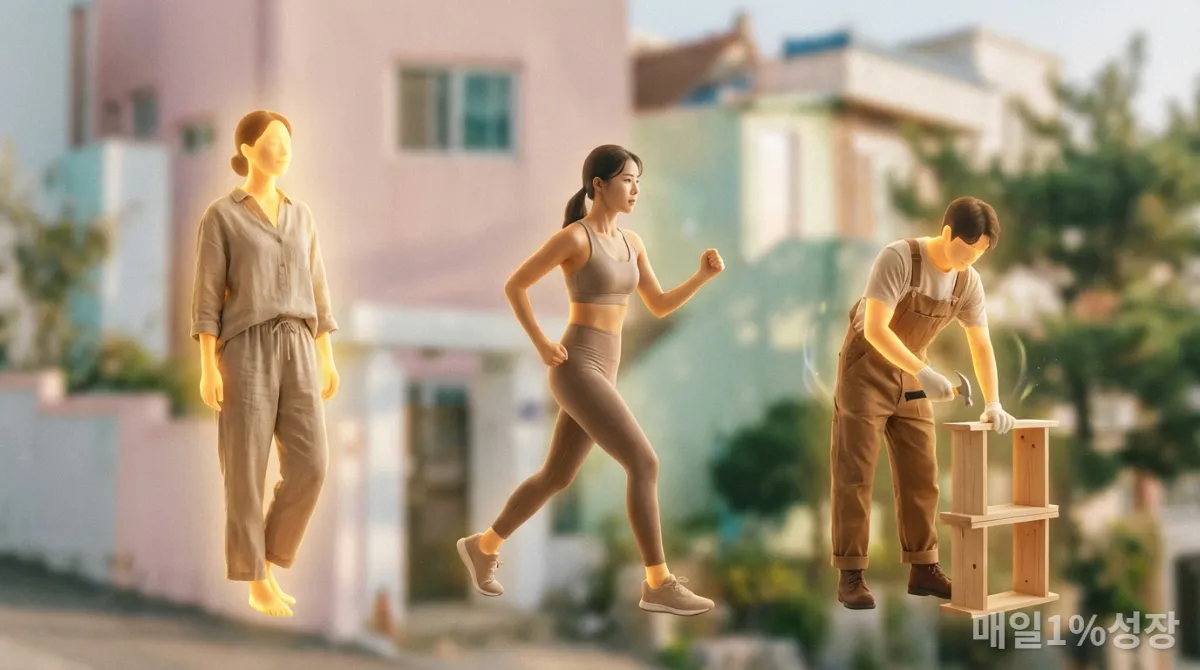 자존감, 자신감, 자기효능감을 상징하는 세 인물