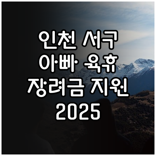 인천 서구 2025 아빠 육아휴직 장..