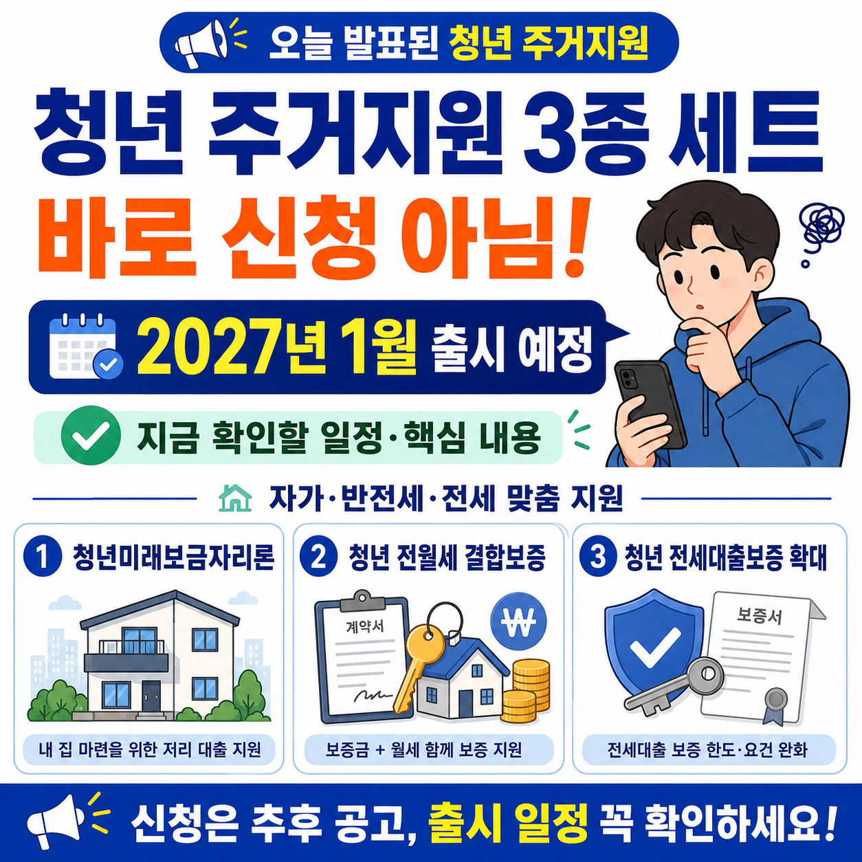 청년 주거지원 3종 세트 오늘 발표됐지만 바로 신청 아니다? 2027년 출시 일정 확인