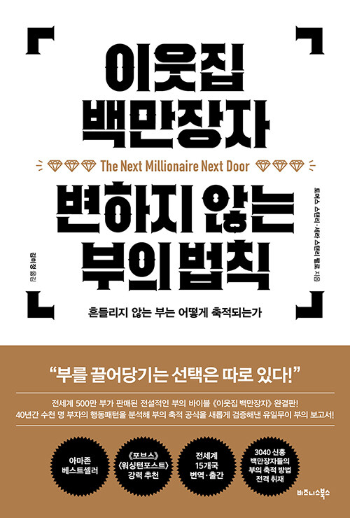 책 이웃집 백만장자 변하지 않는 부의 법칙 (부제 : 흔들리지 않는 부는 어떻게 축적되는가) 표지