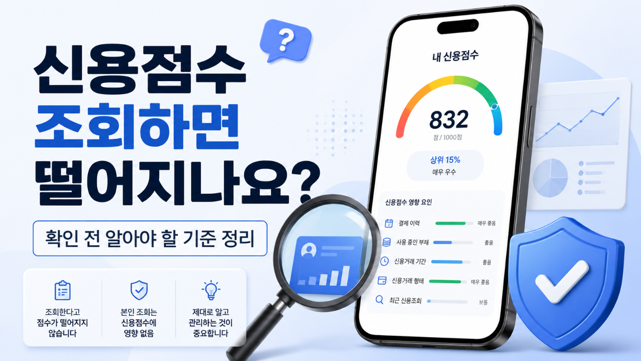신용 점수 조회하면 떨어 지나요? 포스팅 썸네일