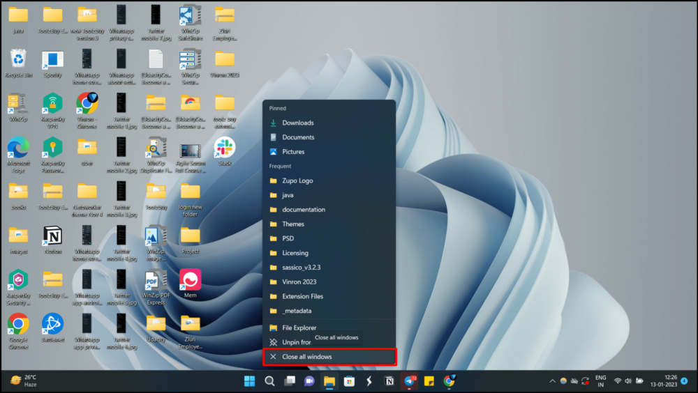윈도우 파일 탐색기 앱 닫기