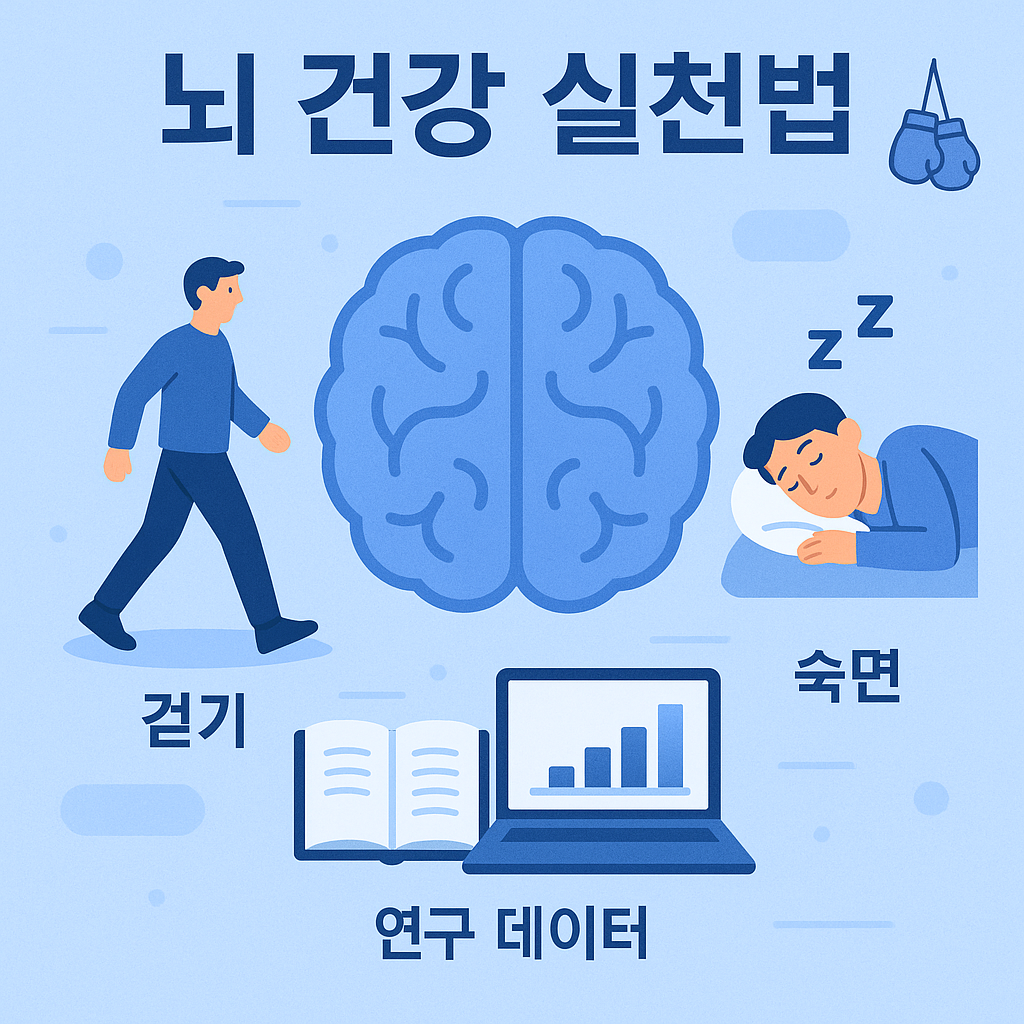 뇌 건강 실천법 (걷기, 수면, 연구 데이터)