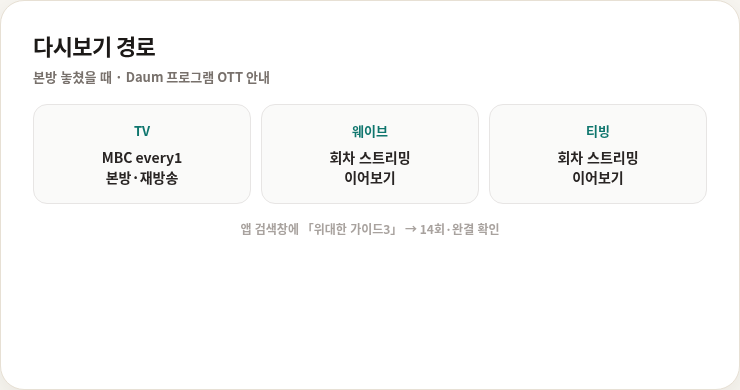 다시보기 경로